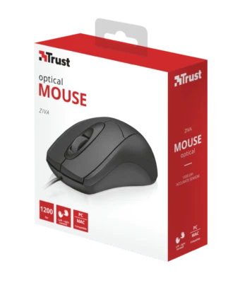 Trust Ziva Souris Avec Technologie Optique A 1200 Dpi 3 Boutons Ambidextre - Photo 1/4