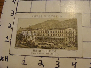Original Vintage Papier: HOTEL VICTORIA Heidelberg Karte Carl Müller - Bild 1 von 2