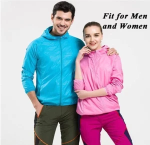 Sunproof Waterproof Windbreaker, Women& Men's Hooded Lightweight - Picture 1 of 23