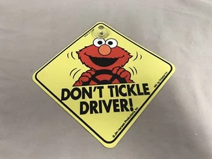 Don't Tickle the Driver Suction Car Sign Sesame Street Elmo 4.75 Inches 1997 - Picture 1 of 3