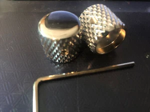 Juego de 2 perillas de control de cabeza plana cromadas pesadas tipo tornillo (Telecaster), etc. - Imagen 1 de 4