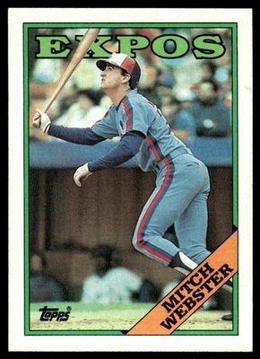 1988 Topps Mitch Webster Montreal Expos #138 - Image 1 of 2
