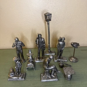 Vintage Konvolut 5 Michael Ricker Zinnfiguren mit Zubehör & Ständer 13 Pfund - Bild 1 von 19