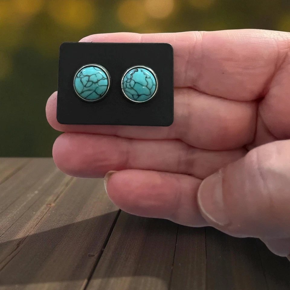 Turquoise 10mm Stud Earrings - Image 1 of 1