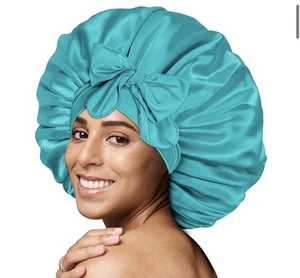 Women Satin Bonnet Night Sleep Cap Hair Hat Silk Head Cover Wide Elastic Band XL - Picture 1 of 8