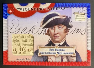 2025 Historic Autographs Founding Fathers Touched Relic Esek Hopkins /92 (c) - Bild 1 von 2
