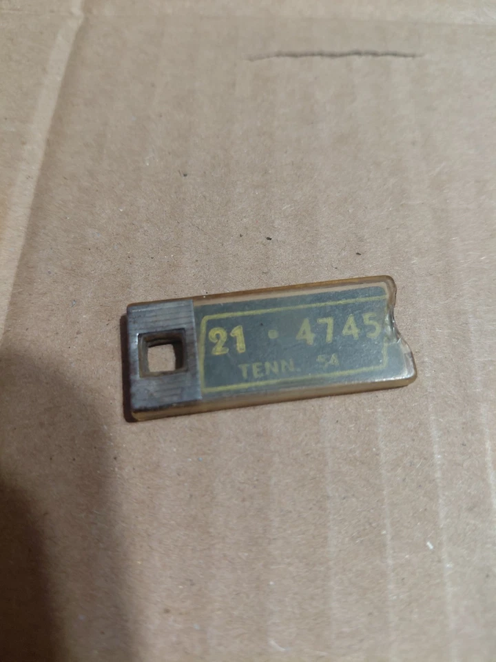 1954 DAV Disabled Veterans License Plate Key Chain Tag TENNESSEE Carter County - Image 1 of 2