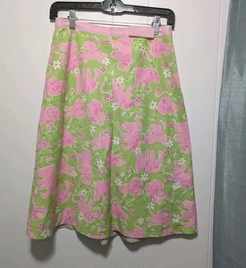 Vintage LILLY PULITZER Damen Gr. 2 White Label Rhonda Elefant A-Linien Rock  - Bild 1 von 6