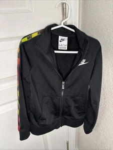 Nike Jacket Full Zip M Youth Black With Front Pockets Swoosh Logo On Sleeves - Picture 1 of 7