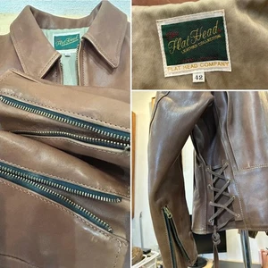 Flat Head Horse Leather Single Rider Jacket, Size 42, Made in Japan #1014 - Picture 1 of 13
