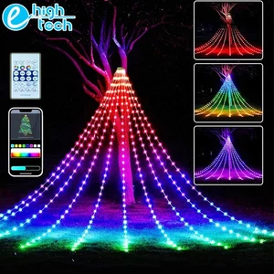 200LED Christmas Tree Waterfall String Lights RGB Color Changing Indoor Outdoor - Picture 1 of 11