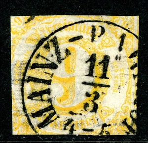 Germany States 1859 Thurn & Taxis Southern Dist 9k Yellow Sc #50 VFU O700 - Picture 1 of 6