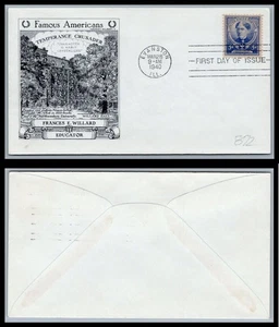 US FDC # 872 5c Frances Elizabeth Willard  Williams SOC/ALUM   1940, 9Q3065 - Picture 1 of 1