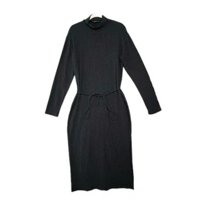 Vince Damen meliert anthrazit Rollkragen Baumwollmischung Pulloverkleid Large  - Bild 1 von 6