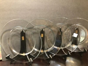 4 NEW Vintage Libbey Crisa Moderno Glass Dinner Plates Clear Mexico 10.50" RARE - Picture 1 of 11