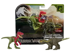 Jurassic World Epic Evolution Danger Pack Eoraptor vs Stegouros 4in. Figures NIB - Picture 1 of 1