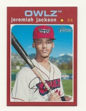 2020 Topps Heritage Minor League JEREMIAH JACKSON Red Border 1/1 Owlz/Angels 153