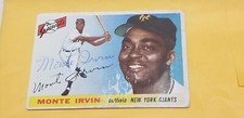 HOF MONTE IRVIN 1955 TOPPS SIGNED AUTOGRAPHED CARD #100 GIANTS
