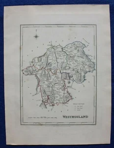 WESTMORLAND original antique county map, LEWIS, CREIGHTON, Walker 1848 - Picture 1 of 2