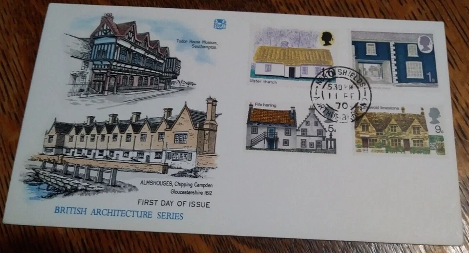 GB BRITISH RURAL ARCHITECTURE FDC  FDI 11 FEB 70 Unaddressed - Image 1 of 1
