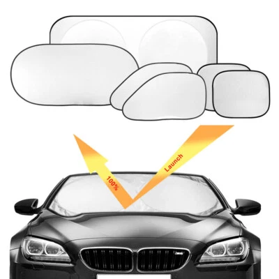 6Pcs Foldable Visor Car Windshield Windscreen Sun Shade Reflective Block Cover - Image 1 of 3