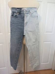 Jeans donna PacSun 2 toni colore denim taglia 25 vita alta bottoni dritti mosca - Foto 1 di 4