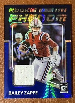 2022 Donruss Optic Rookie Phenom Blue Hyper Bailey Zappe RC Patriots #RP-BZ - Image 1 of 2