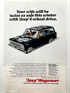 Jeep Wagoneer 1966 anuncio impreso tracción en las 4 ruedas nieve - Imagen 1 de 2