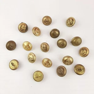 18 Uniformknöpfe Wachsam Der Feuer Messing Vergoldet Gedruckt - Vintage - Bild 1 von 4