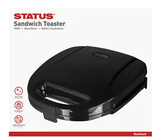 Status Rockford Electric Sandwich Toaster 2 Sandwiches Cool Wall 750W Black - Picture 1 of 4