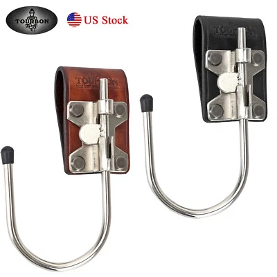 TOURBON Leather Steel Float Tool Hook Belt Trowel/Electric Drill Hanger-2 Colors