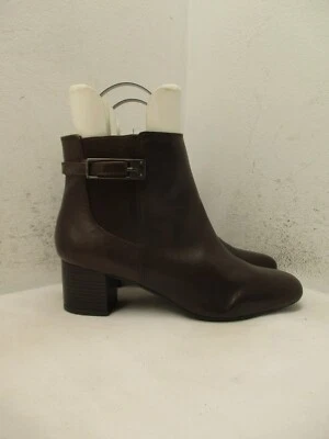 Botines Bandolino LETHIA Mujer Talla 7 M Cuero Marrón Puntera Cuadrada Cremallera Lateral Foto 1 de 4