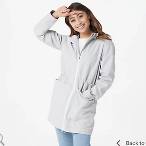 Nuage Light Gray Patch Pocket Back Vent Waterproof Jacket Size M NWOT - Picture 1 of 12