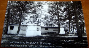 Vintage RPPC  Cottages At Lasta Resort On Yellow Lake Webster Wisconsin - Picture 1 of 1