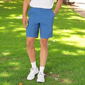 PGA TOUR Men's Flat Front Mini Geo Print Golf Short Size 34 - Picture 1 of 3