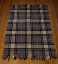 Vintage 100% Wool Fola Rug Plaid Fringed Made in England