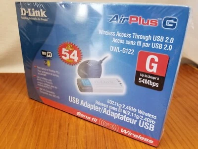 D-Link Air Plus G WiFi Adapter 5x Faster than 802.11b / 2.4 GHz DWL-G122 - Image 1 of 4