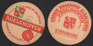OLD BEER COASTER 1954 ADELSHOFFEN ALSACE FRANCE TEGESTOLOGY POSAVASOS CC008 - Picture 1 of 1