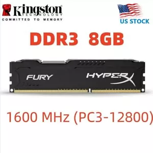 HyperX FURY DDR3 8GB 16GB 32GB 1600 MHz PC3-12800 Desktop RAM Memory DIMM 240pin - Picture 1 of 15