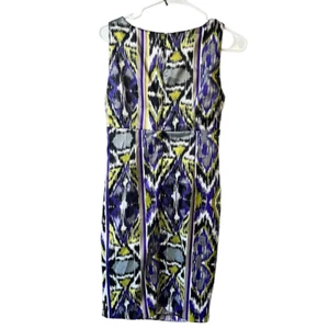Signature by Sangaria Multicolor Abstract Dress Size 4 Women's Career Business - Picture 1 of 10