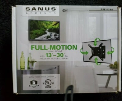Sanus Accents Full Motion TV Wall Mount for 13"- 30" TVs. Holds Up To 35lb. - Image 1 of 2