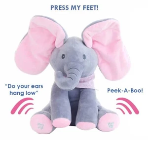 Peek-a-boo Soft Elephant Doll Baby Plush Toy Singing Stuffed Animated Kids Gift - Picture 1 of 16