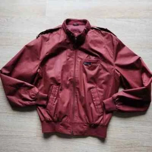EUC Members Only Classic Iconic Racer Jacket Zip Pocket Lined Burgundy Unisex 38 - Picture 1 of 14