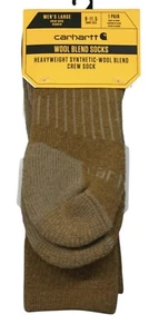 Carhartt Men’s 1-Pair Wool Blend Heavyweight Crew Socks Oiled Walnut Size L 9-11 - Picture 1 of 3