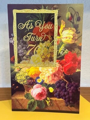 CARLTON CARDS Vintage Carlton "As You Turn 70...Have A Happy Birthday" Greeting Card