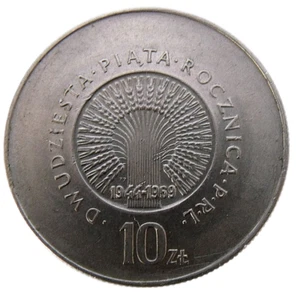 POLAND 10 ZLOTYCH 1969 25TH ANNIVERSARY PEOPLES REPUBLIC RARE COMMEMORATIVE COIN - Picture 1 of 2