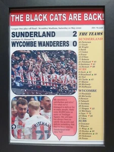 Sunderland 2 Wycombe 0 - 2022 League One play-off final - framed print - Picture 1 of 2