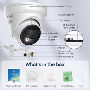 Hitosino 8MP HS-CUT08G2-LIA/SL MIC altoparlante PoE luce ibrida telecamera IP 2 vie audio - Foto 1 di 12