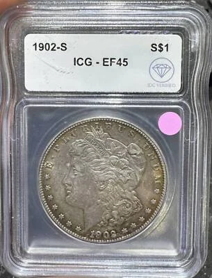 1902 S Morgan Silver Dollar ICG XF-45 IDC Verified - Image 1 of 2
