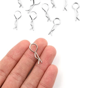 100pcs Stainless Steel Body Clips Pin Shell For 1/10 1/16 RC CAR HSP -$f - Picture 1 of 9